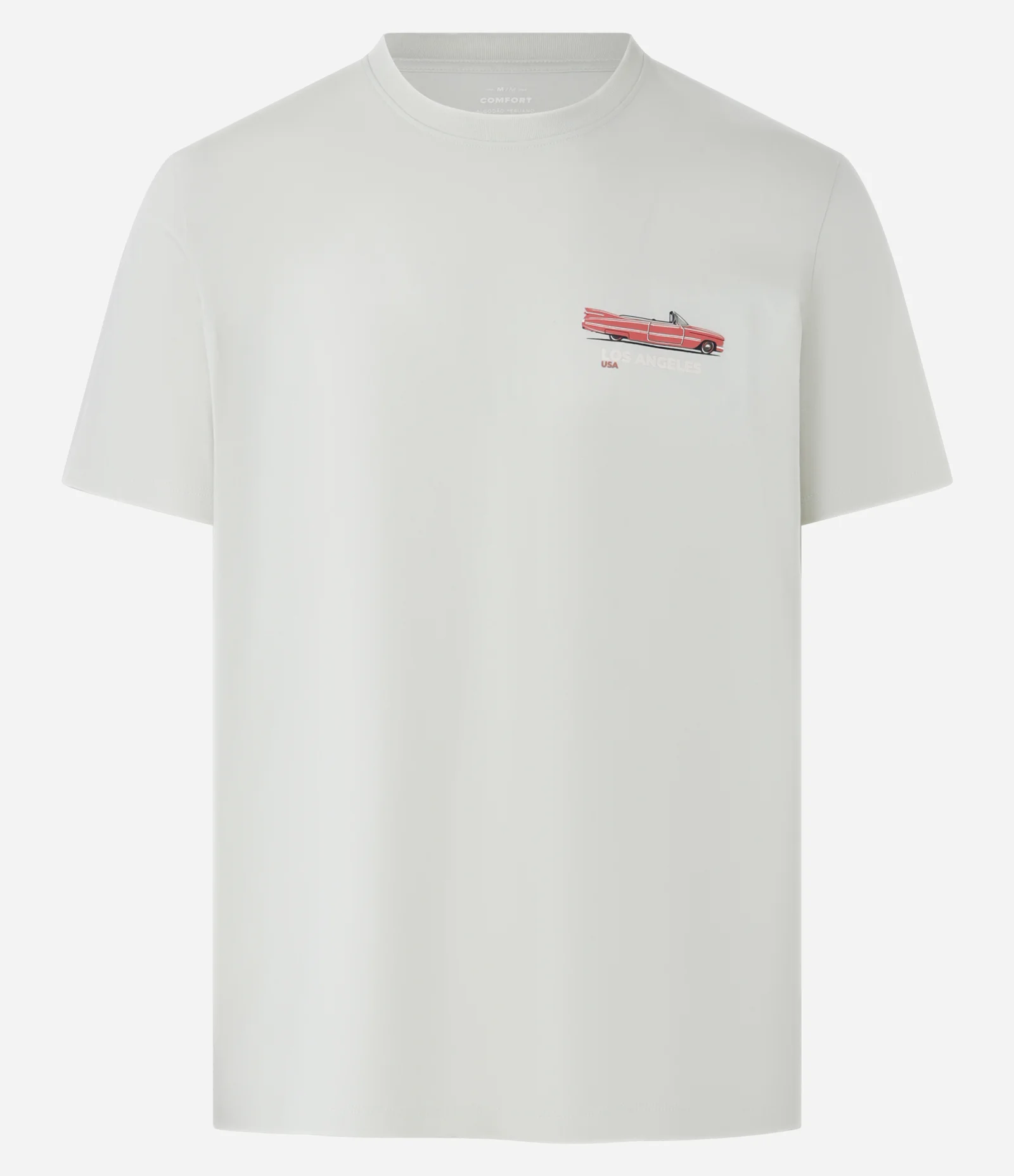 Camiseta Comfort em Algodão com Estampa de Carro e Lettering Los Angeles Verde claro 1