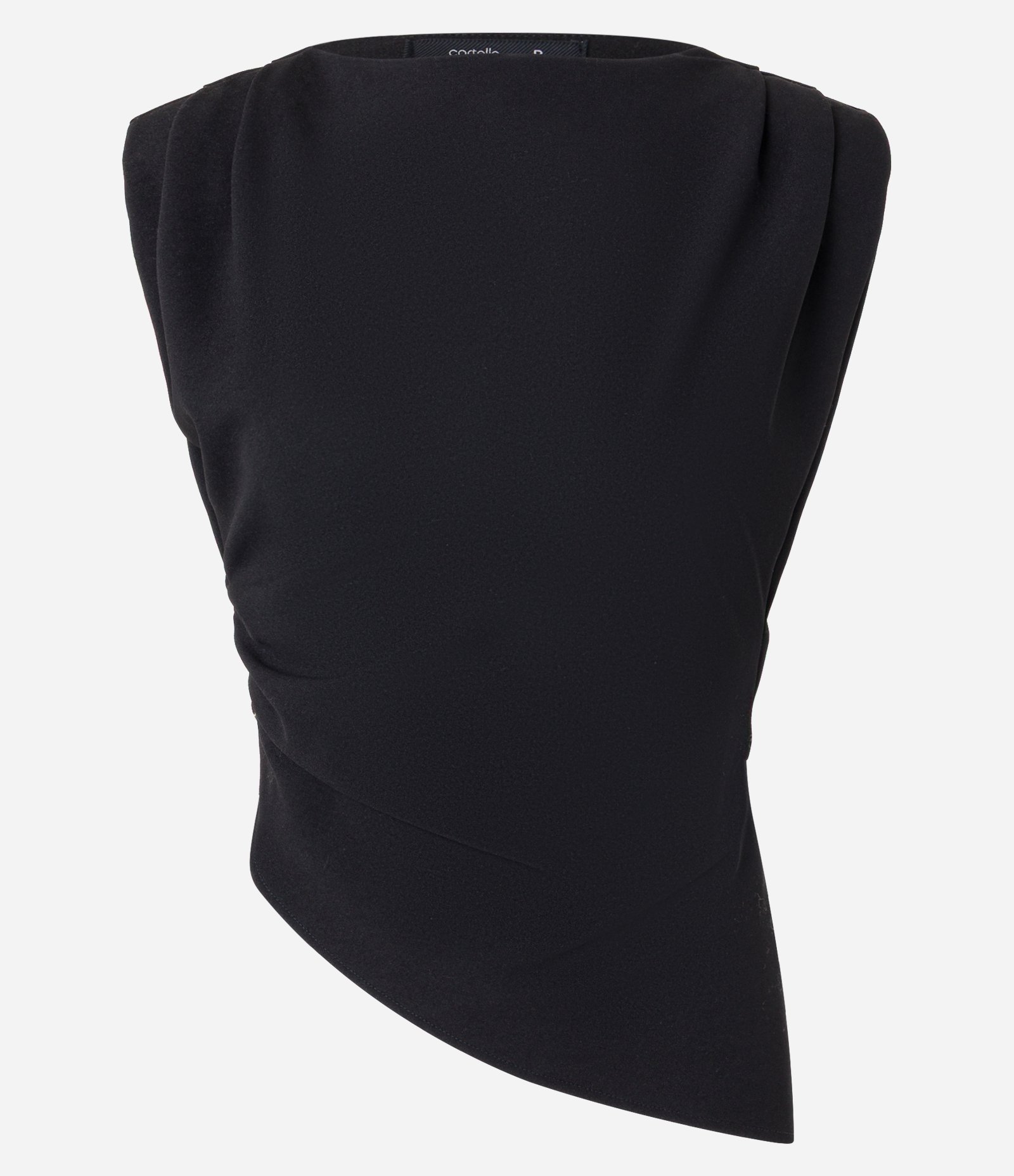 Blusa em Crepe com Pregas no Ombro e Ombreiras Preto 7