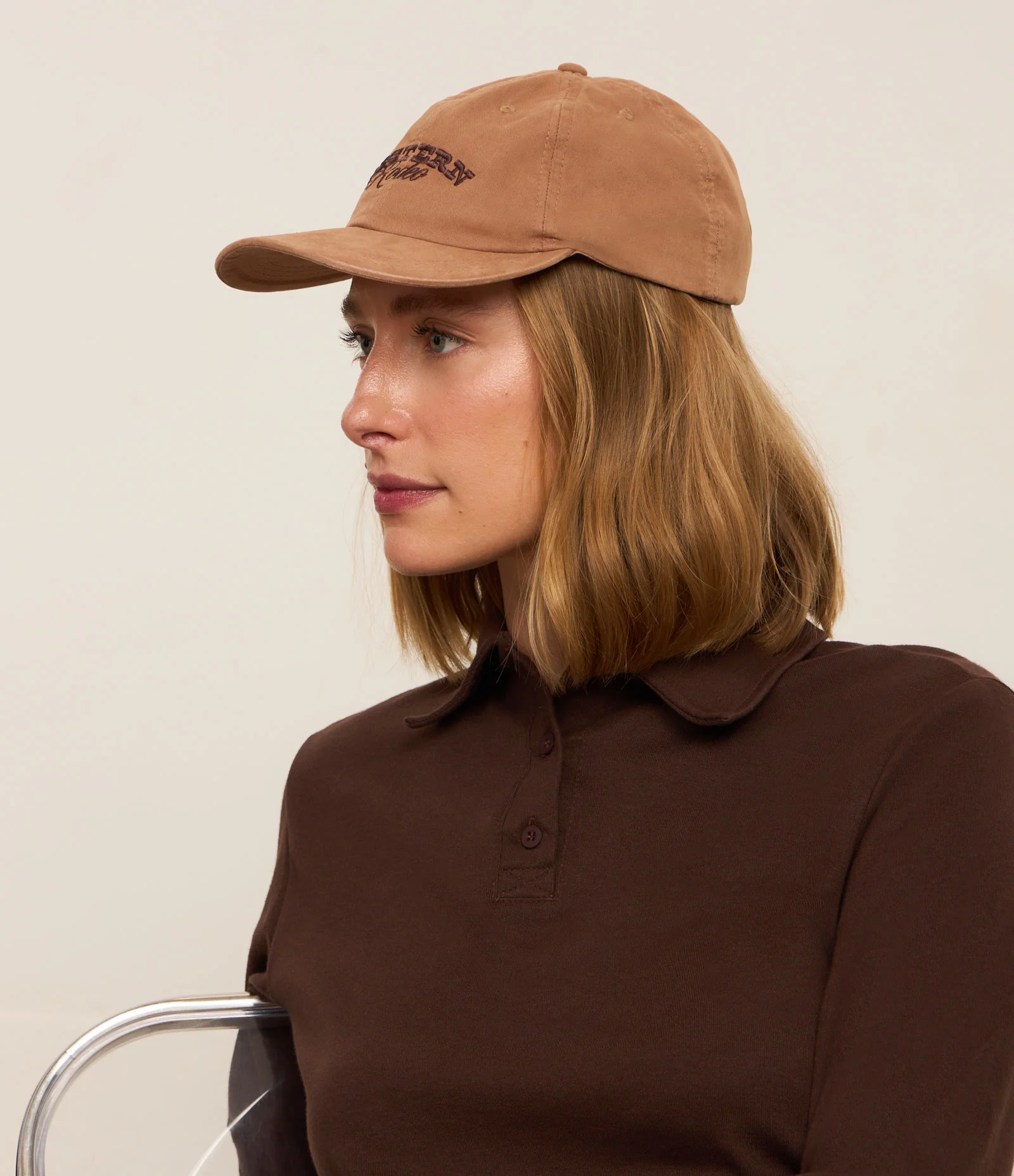 Boné Aba Curva em Sarja com Bordado Western Rodeo Marrom 1