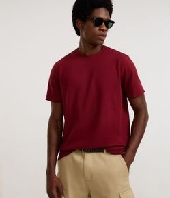Camiseta Casual em Algodão com Textura Piquet