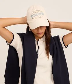 Boné Aba Curva em Sarja com Bordado Atlhetic