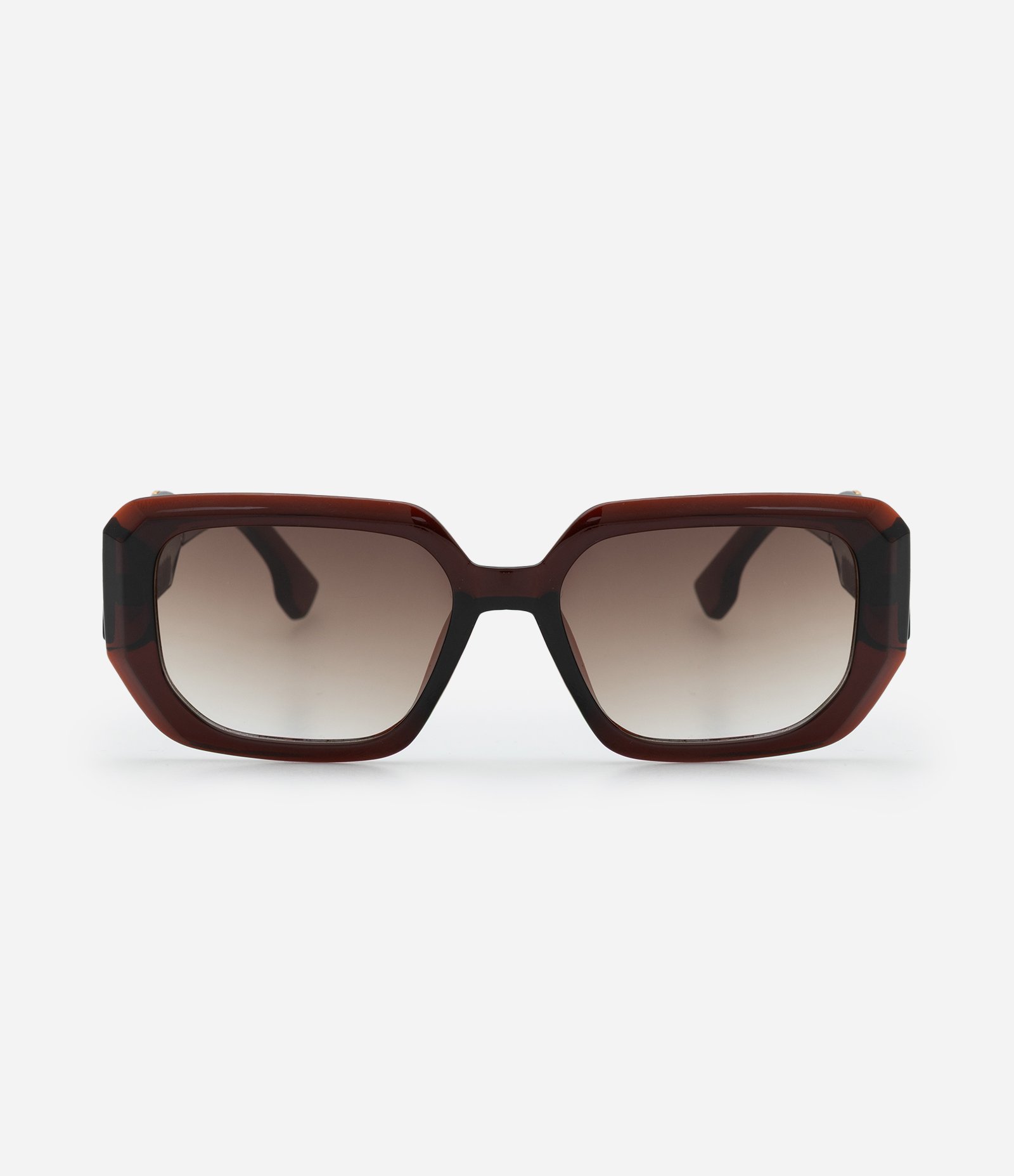 Óculos de Sol Quadrado com Lentes Degrade Marrom 2