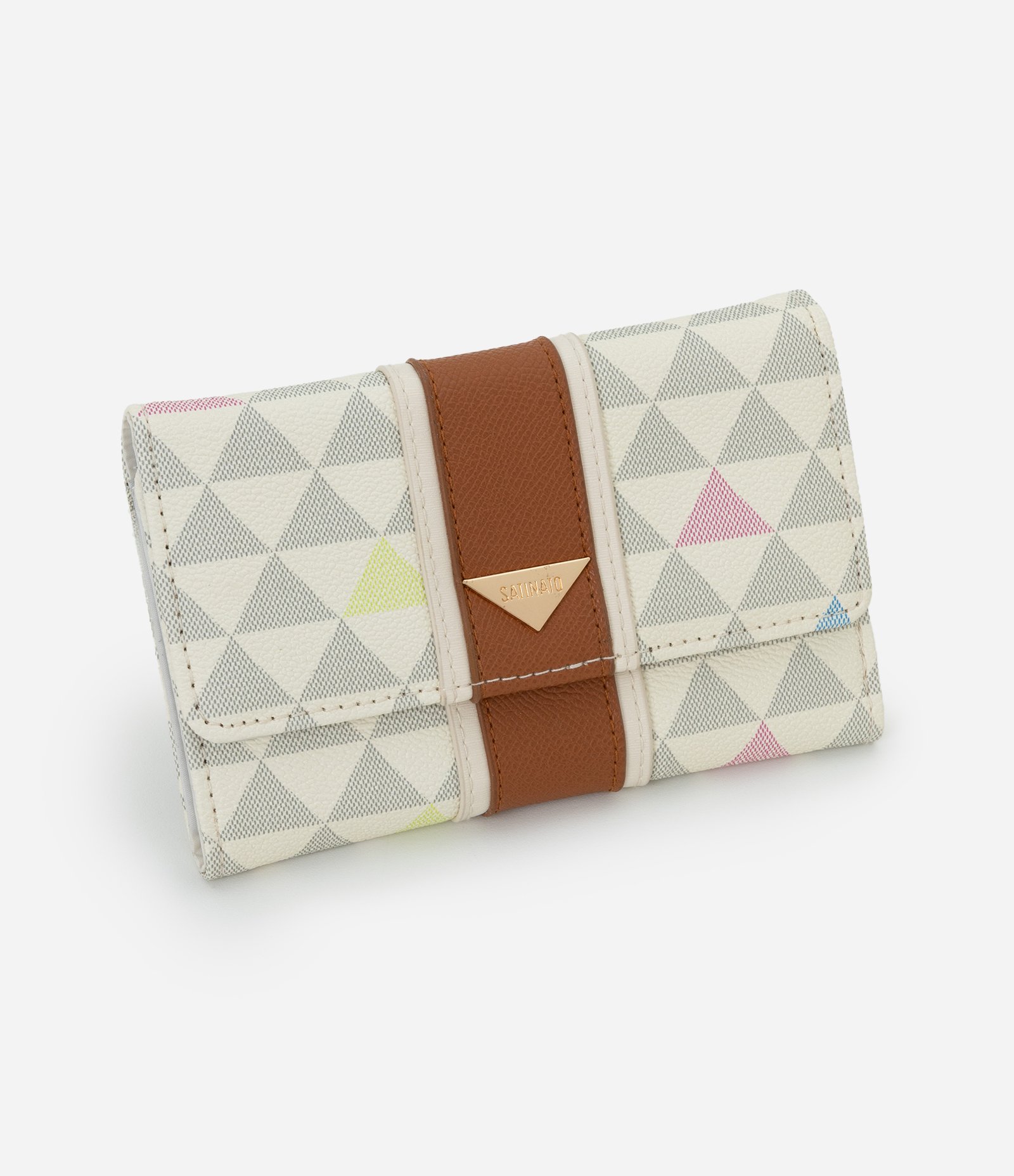 Carteira Envelope Média com Estampa Triangular Off White 1