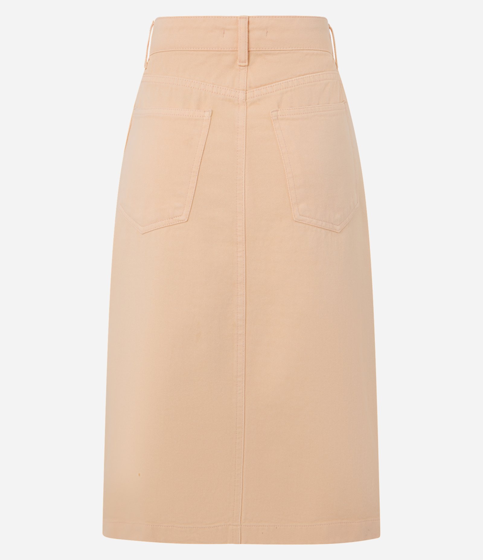 Saia Midi Reta em Sarja com Cós Deslocado Laranja 6