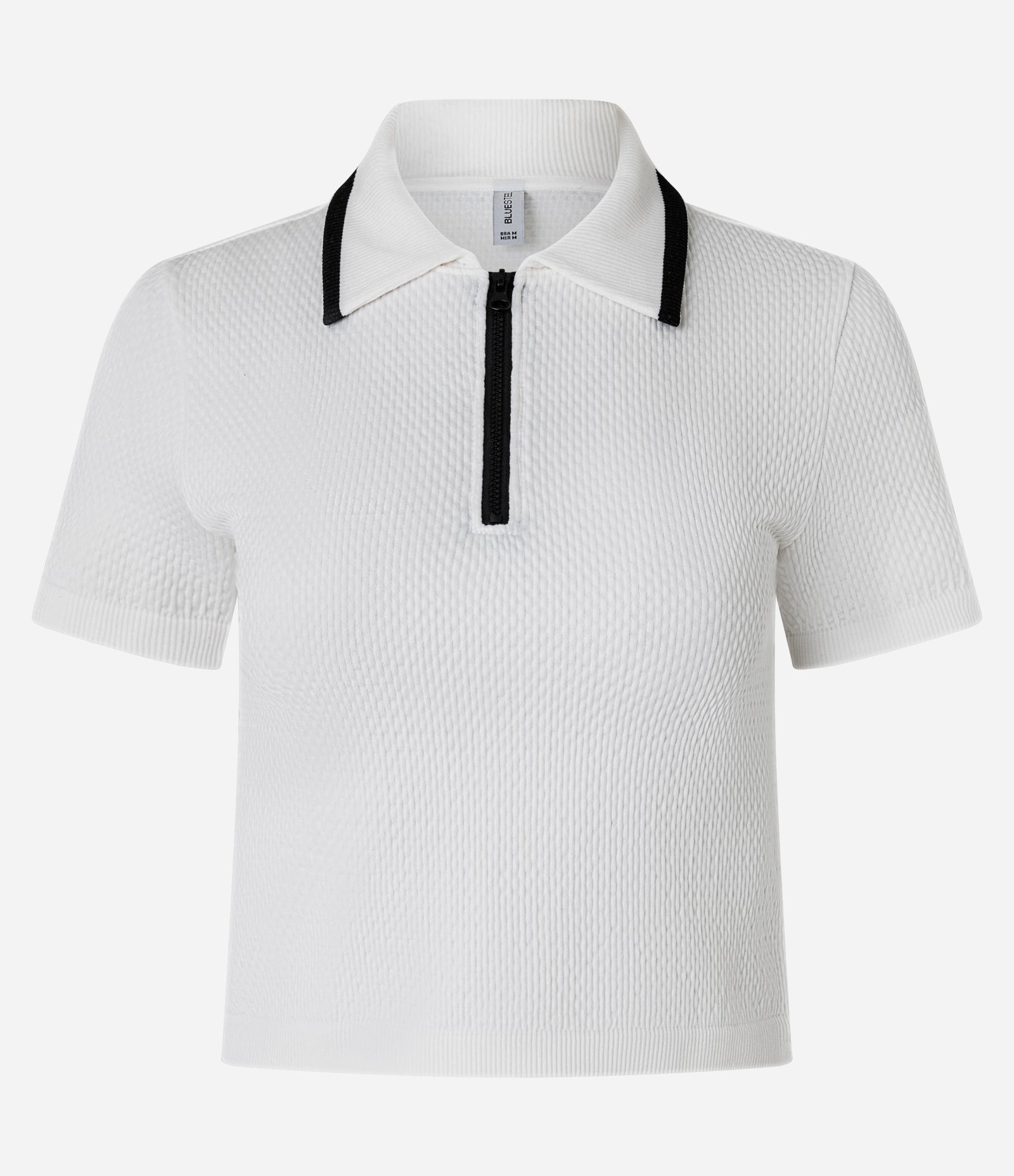 Blusa Polo com Zíper em Seamless Texturizada Branco 4