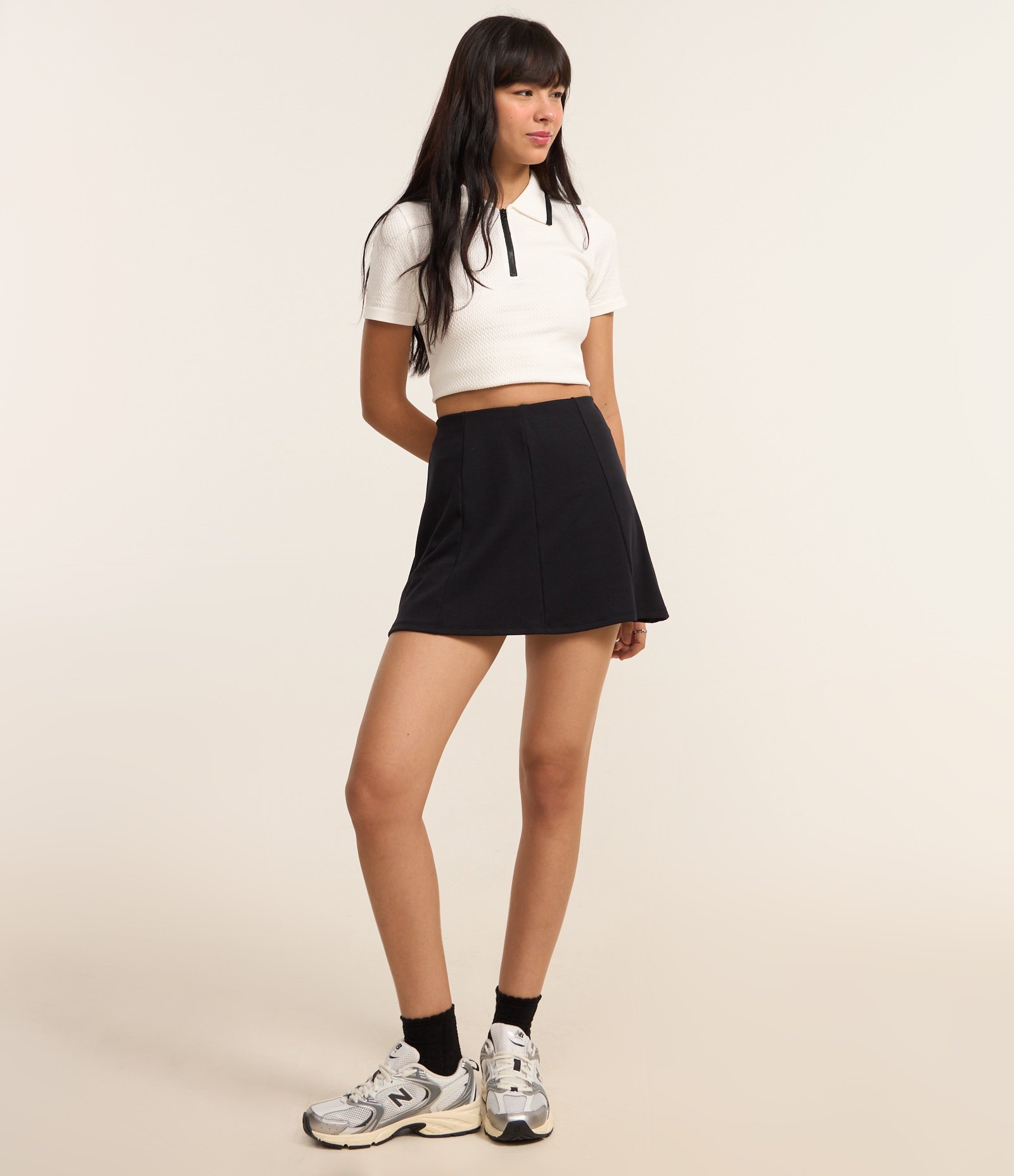 Blusa Polo com Zíper em Seamless Texturizada Branco 2