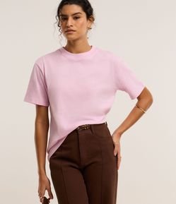 Camiseta em Algodão com Gola Redonda