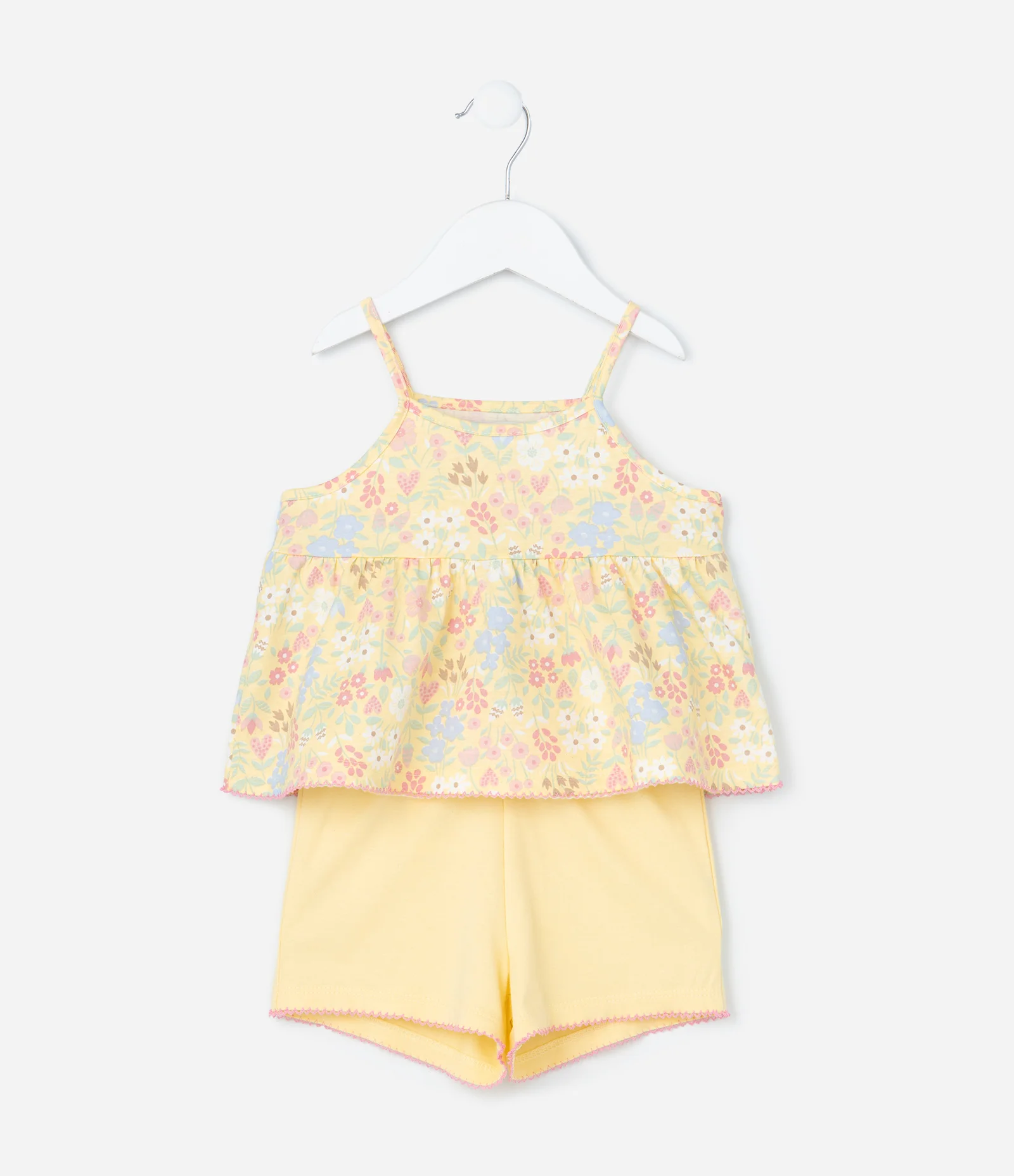 Conjunto Infantil com Estampa Floral - Tam 1 a 6 Anos Amarelo 1