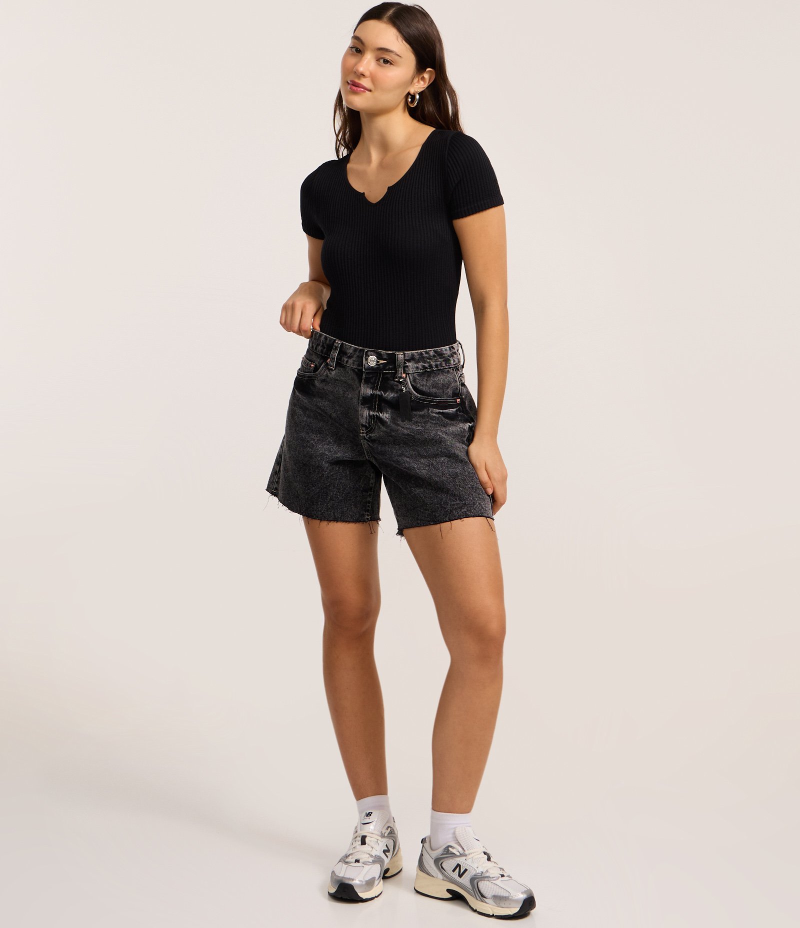 Body Seamless com Textura Canelada Preto 2