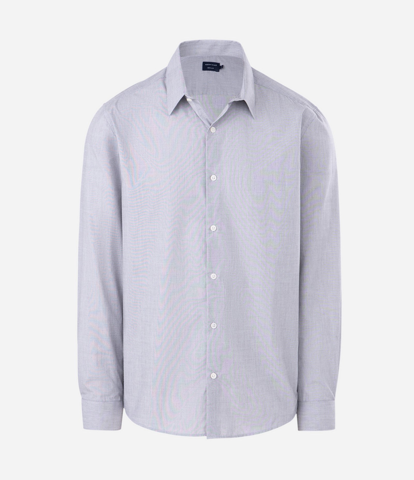 Camisa Regular Básica em Algodão com Fil a Fil Cinza 1