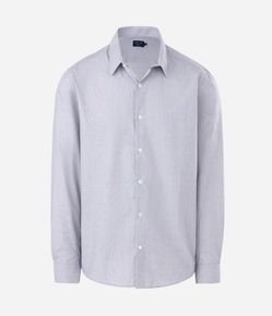 Camisa Regular Básica em Algodão com Fil a Fil