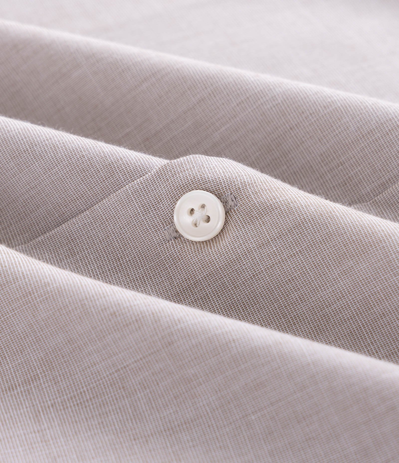 Camisa Regular Básica em Algodão com Fil a Fil Bege Claro 7