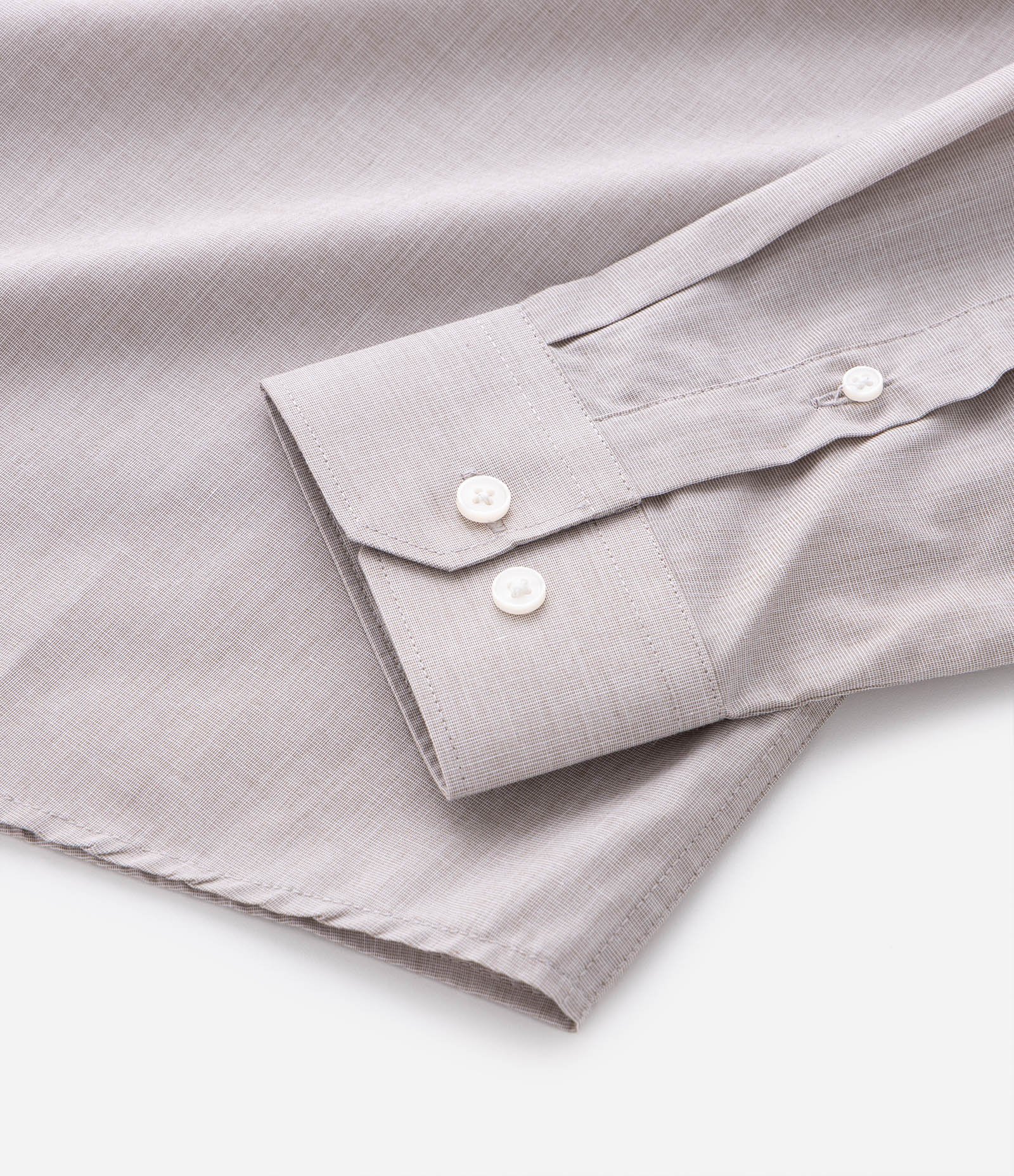 Camisa Regular Básica em Algodão com Fil a Fil Bege Claro 8