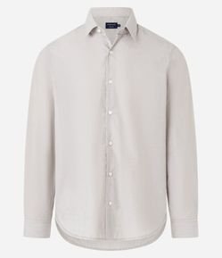 Camisa Regular Básica em Algodão com Fil a Fil
