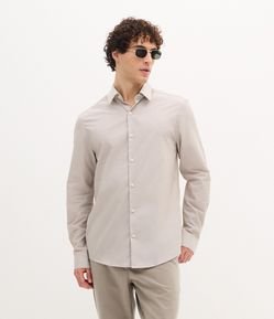 Camisa Regular Básica em Algodão com Fil a Fil