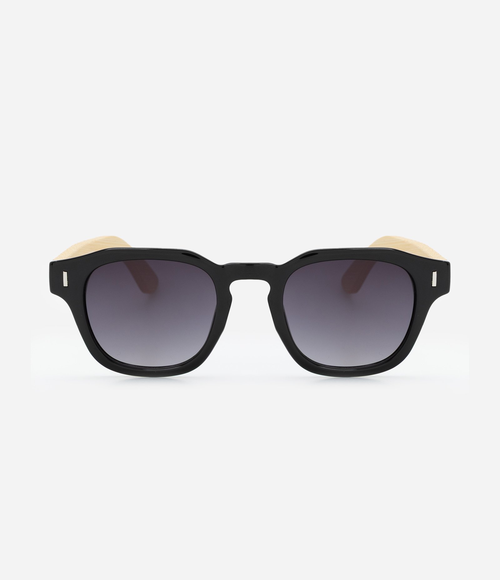 Óculos de Sol Quadrado com Hastes de Madeira Preto 2