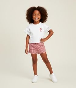 Conjunto Infantil com Babado e Estampa Xadrez - Tam 1 a 6 Anos