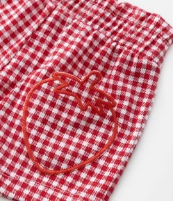 Conjunto Infantil com Babado e Estampa Xadrez - Tam 1 a 6 Anos