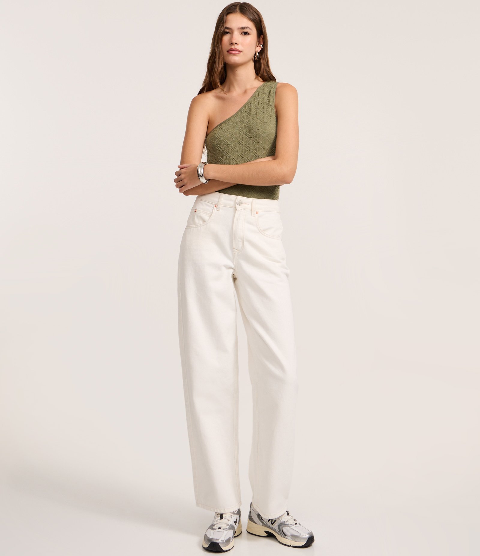 Body Ombro Só Seamless com Textura Verde 2