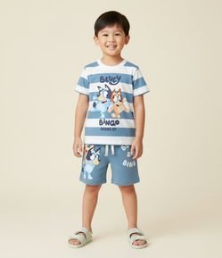 Camiseta Infantil com Estampa Bluey e Bingo - Tam 2 a 6 Anos