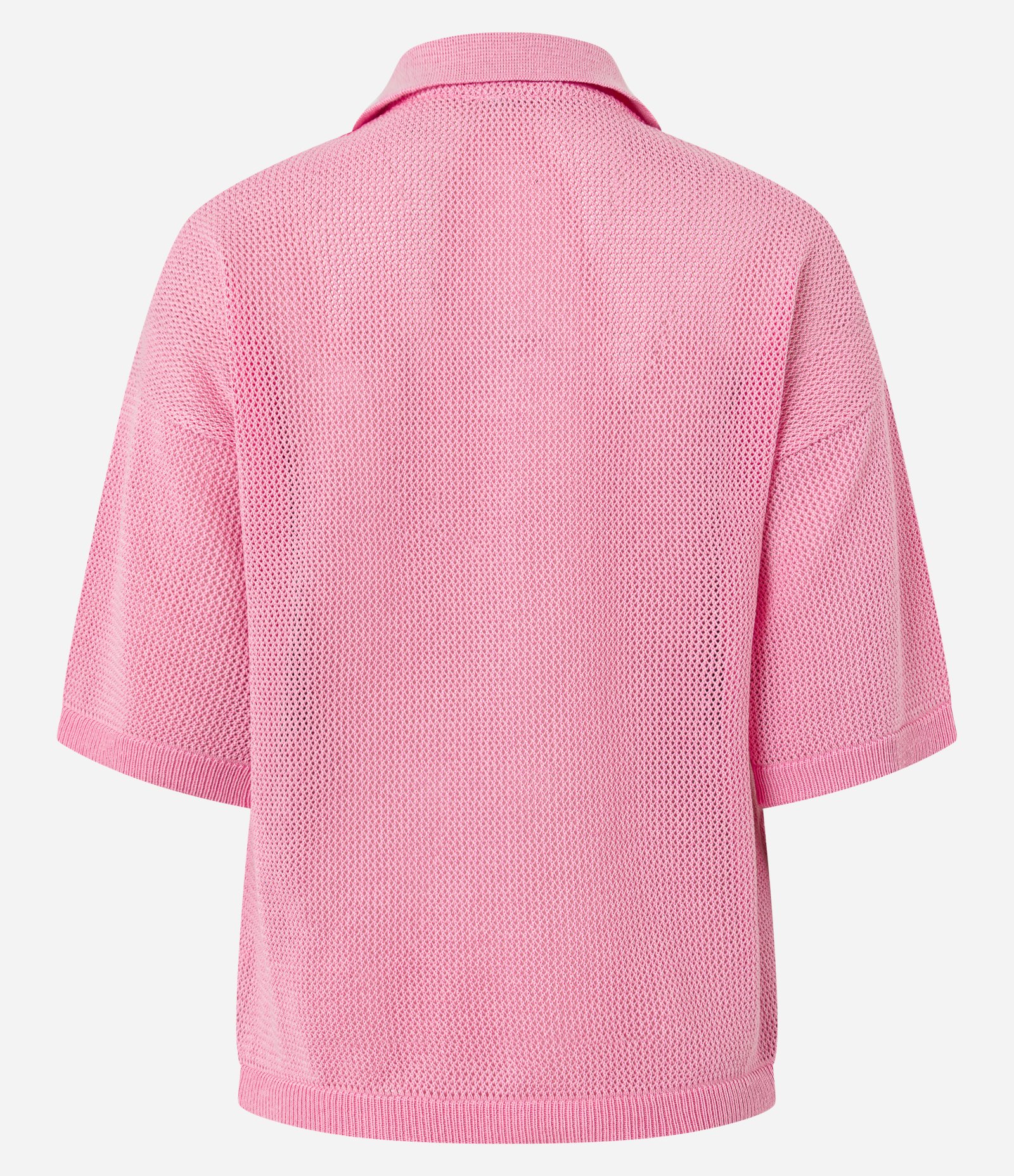 Camiseta Over em Tricô com Gola Polo e Lettering Ciao Rosa 6