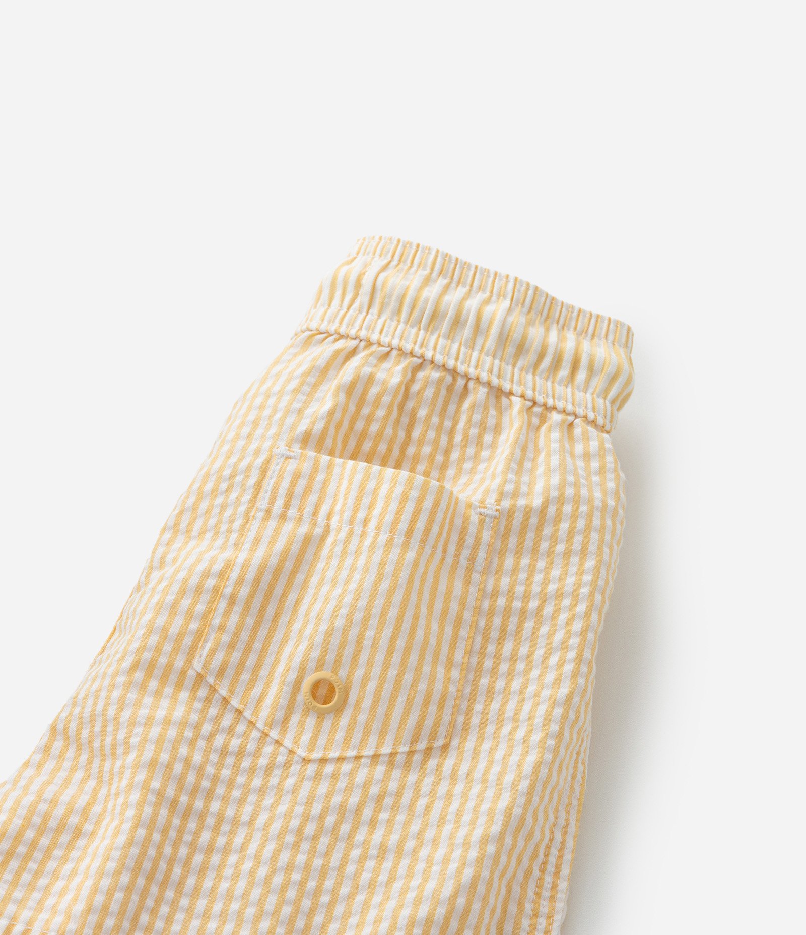 Bermuda Infantil em Microfibra com Textura e Listrinhas - Tam 1 a 5 Anos Amarelo 6