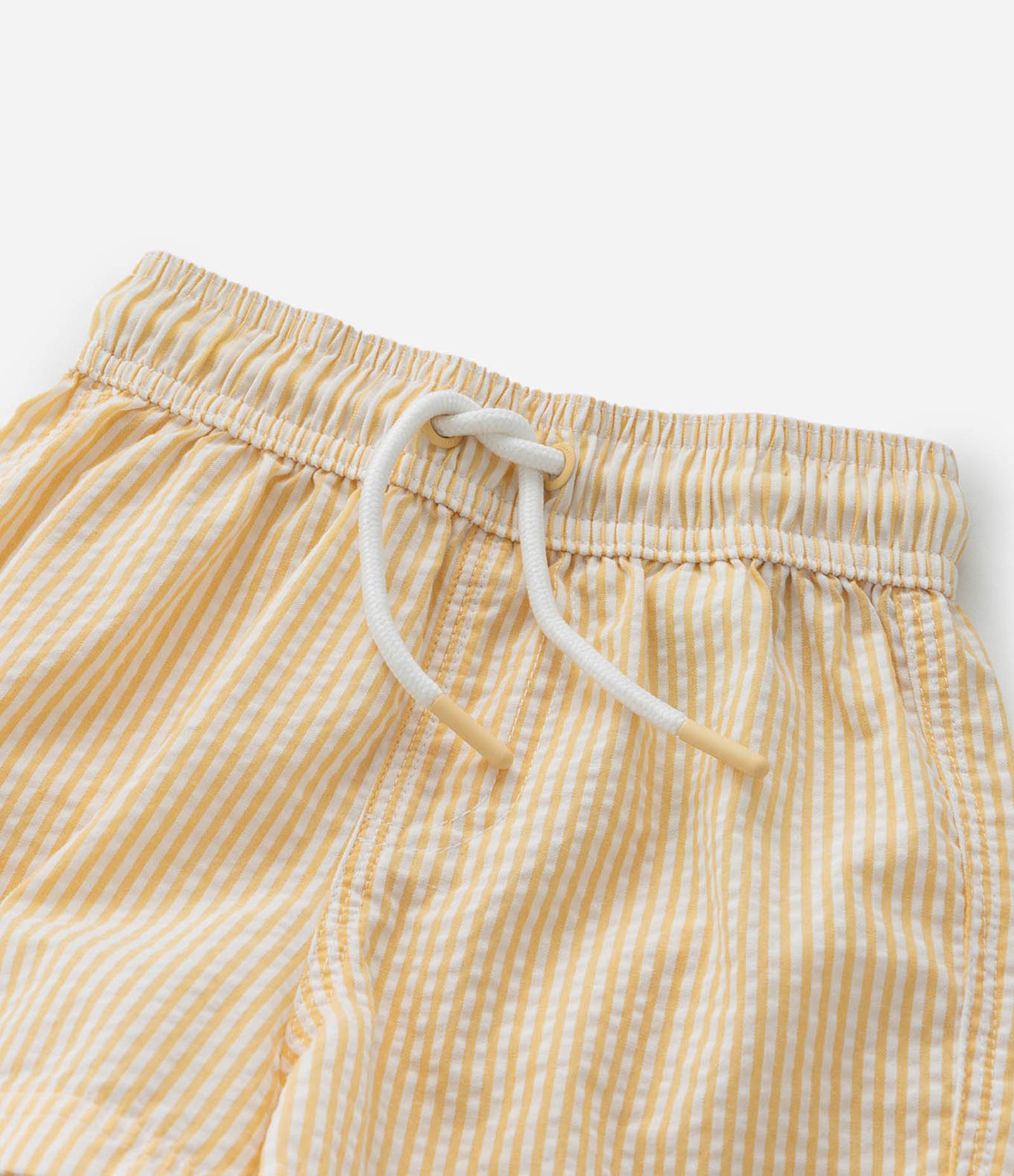 Bermuda Infantil em Microfibra com Textura e Listrinhas - Tam 1 a 5 Anos Amarelo 7
