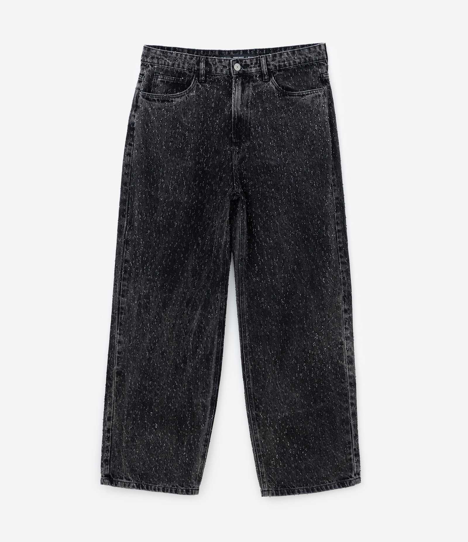Calça Super Baggy em Jeans com Puídos Preto 6