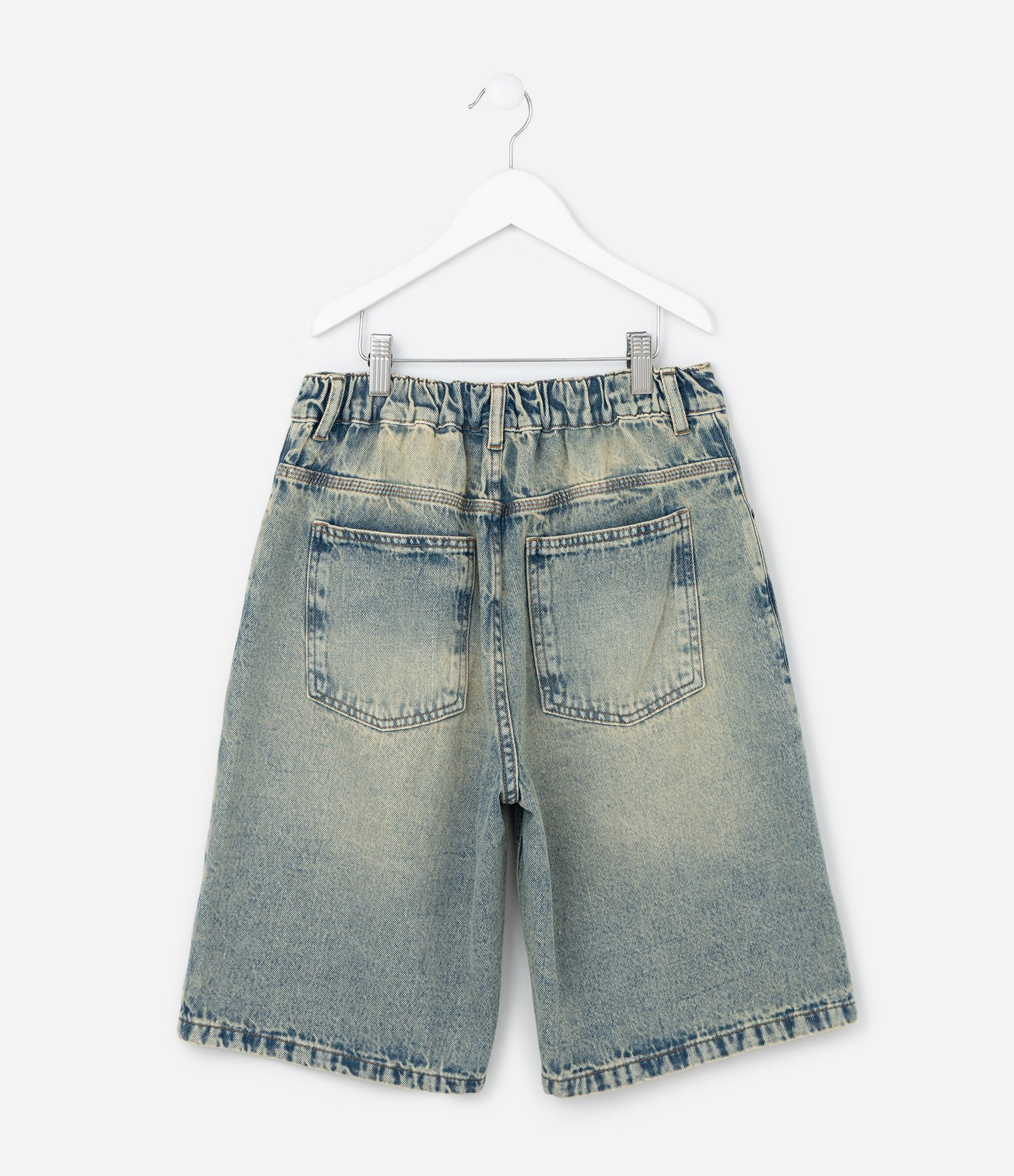 Bermuda Baggy Infantil Jeans - Tam 5 a 14 Anos Azul 2