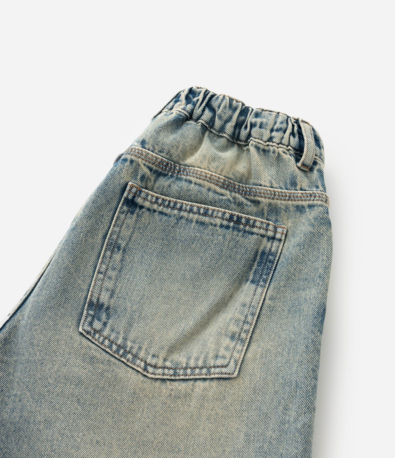 Bermuda Baggy Infantil Jeans - Tam 5 a 14 Anos Azul 3