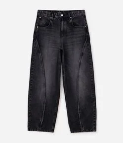 Calça Super Baggy em Jeans com Detalhes Desfiados