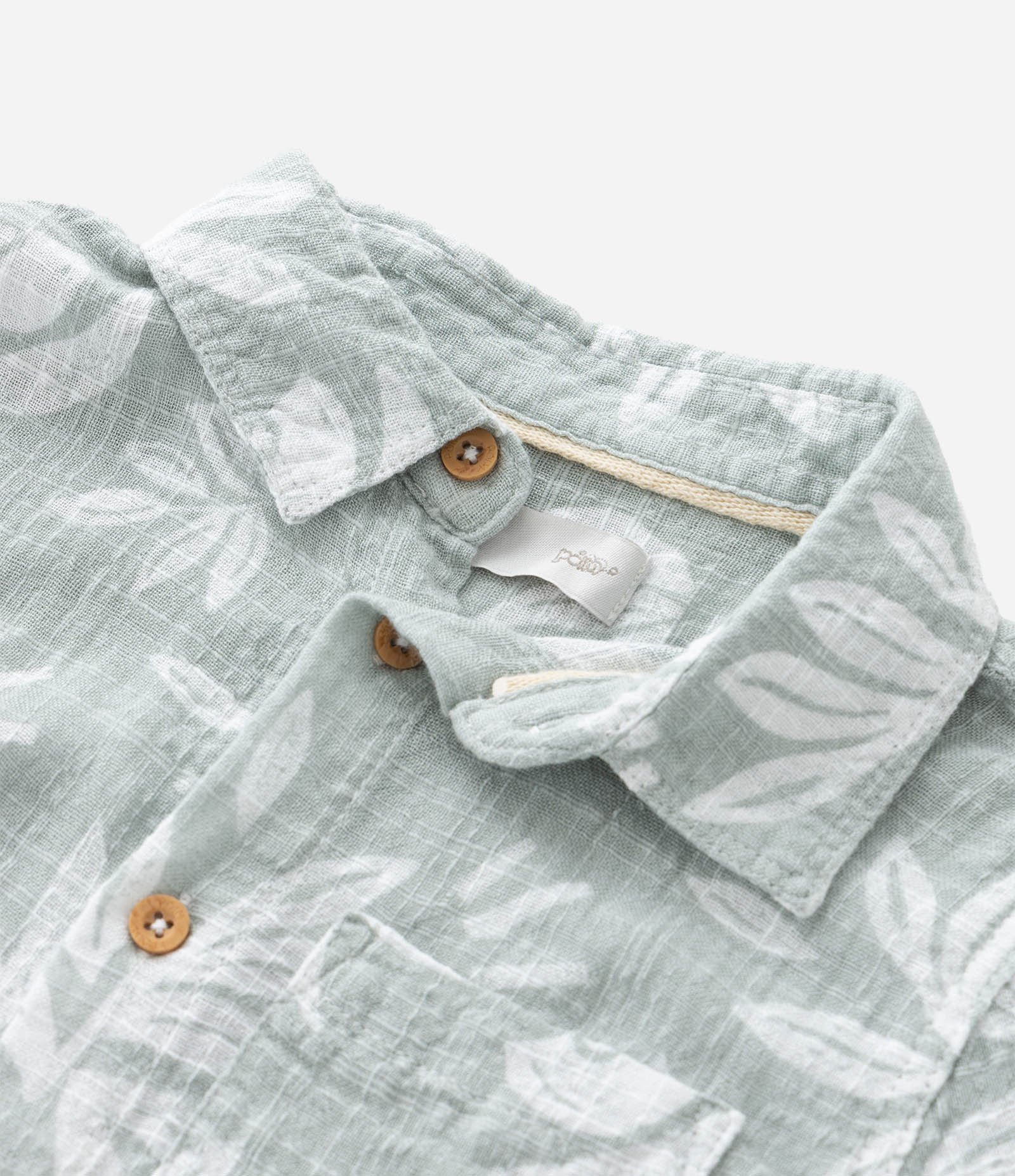 Camisa Infantil Texturizada com Estampa de Folhagens - Tam 1 a 6 Anos Verde 4