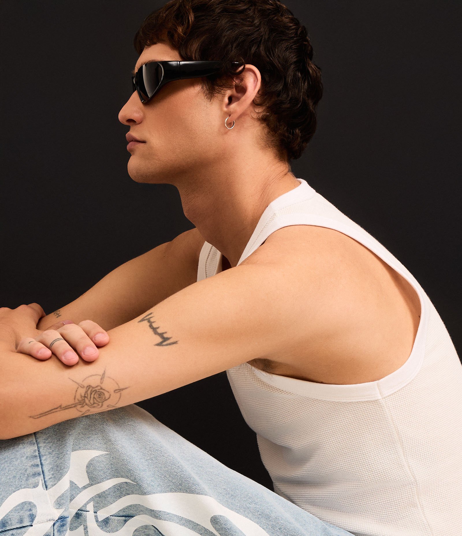 Calça Barrel em Jeans com Estampa Estilo Maori Azul 5