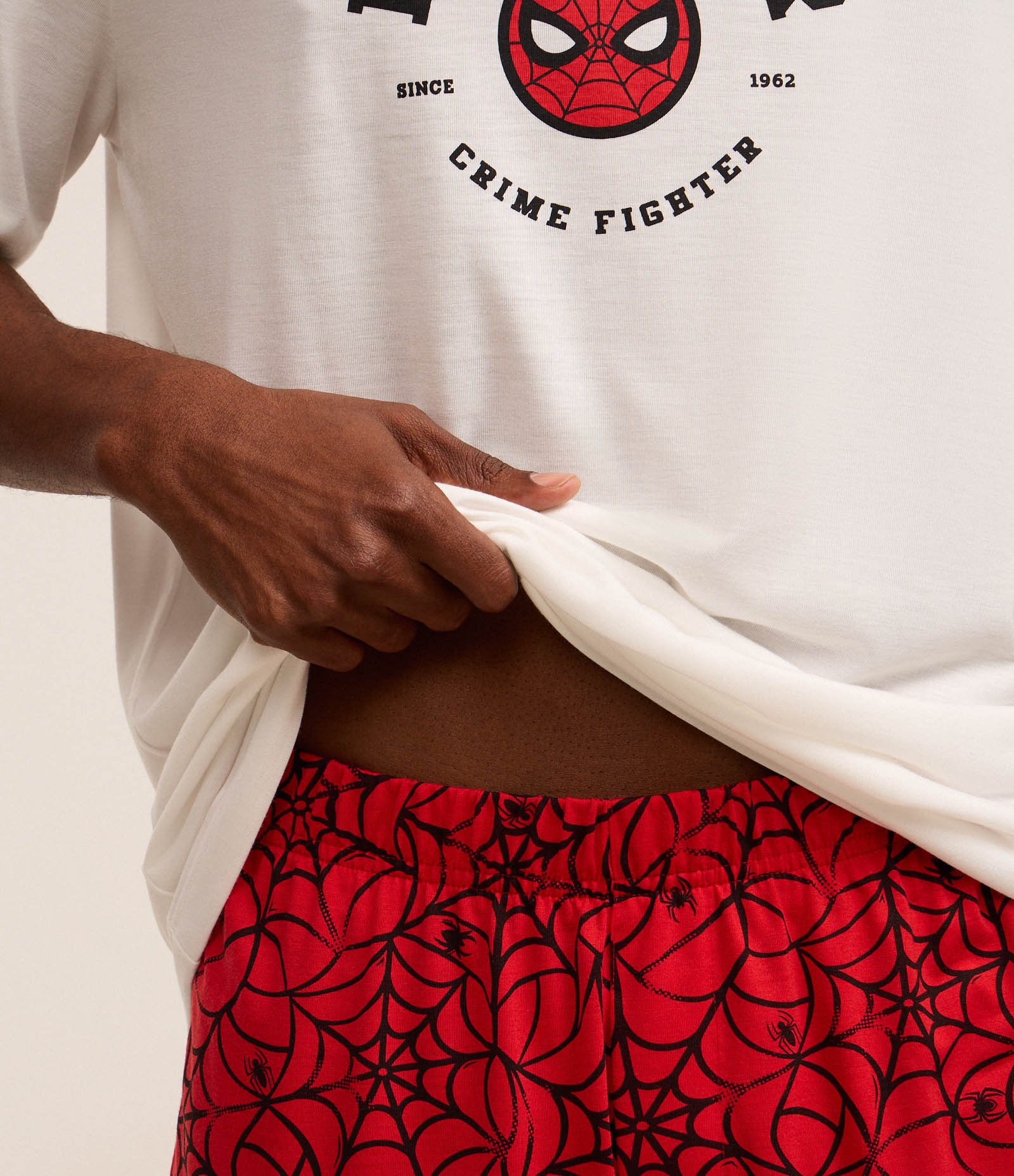 Pijama Curto com Estampa Lettering Homem Aranha Vermelho/Branco 2