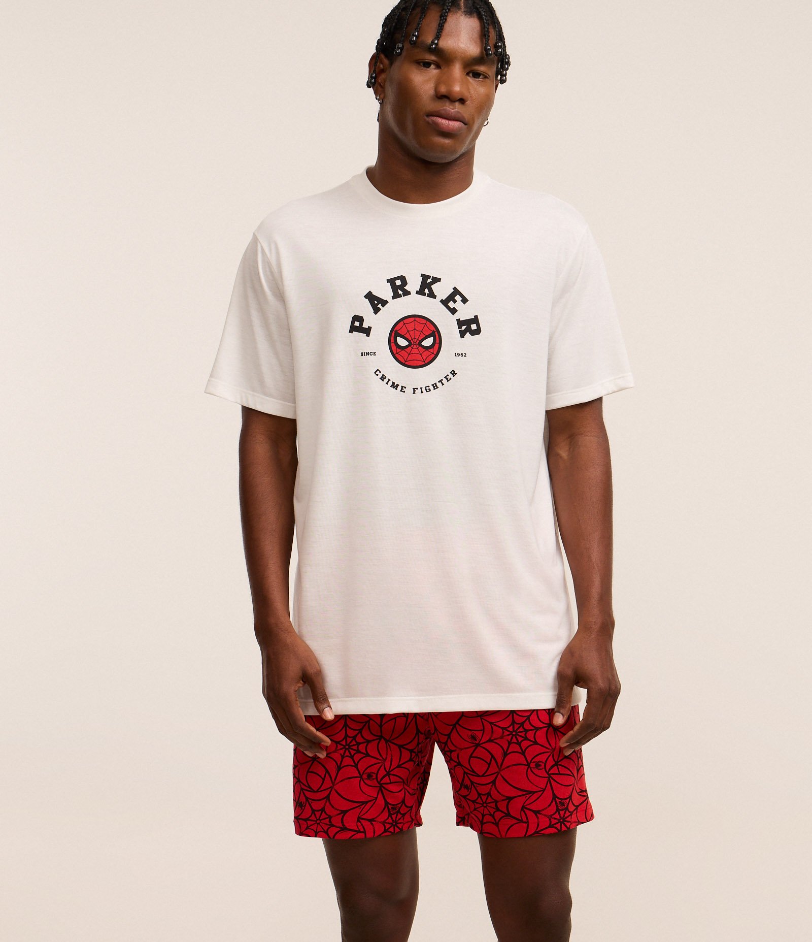 Pijama Curto com Estampa Lettering Homem Aranha Vermelho/Branco 3