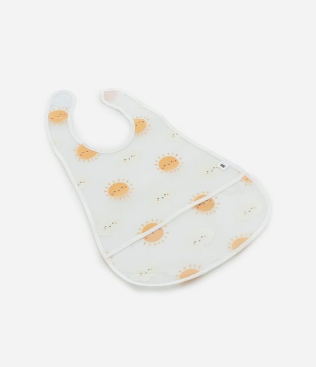 Babador Infantil com Bolso e Estampa de Sol e Nuvens - Tam Único