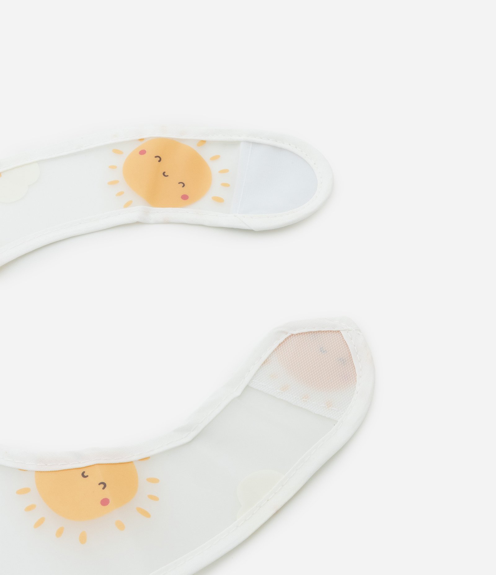 Babador Infantil com Bolso e Estampa de Sol e Nuvens - Tam Único Amarelo 2