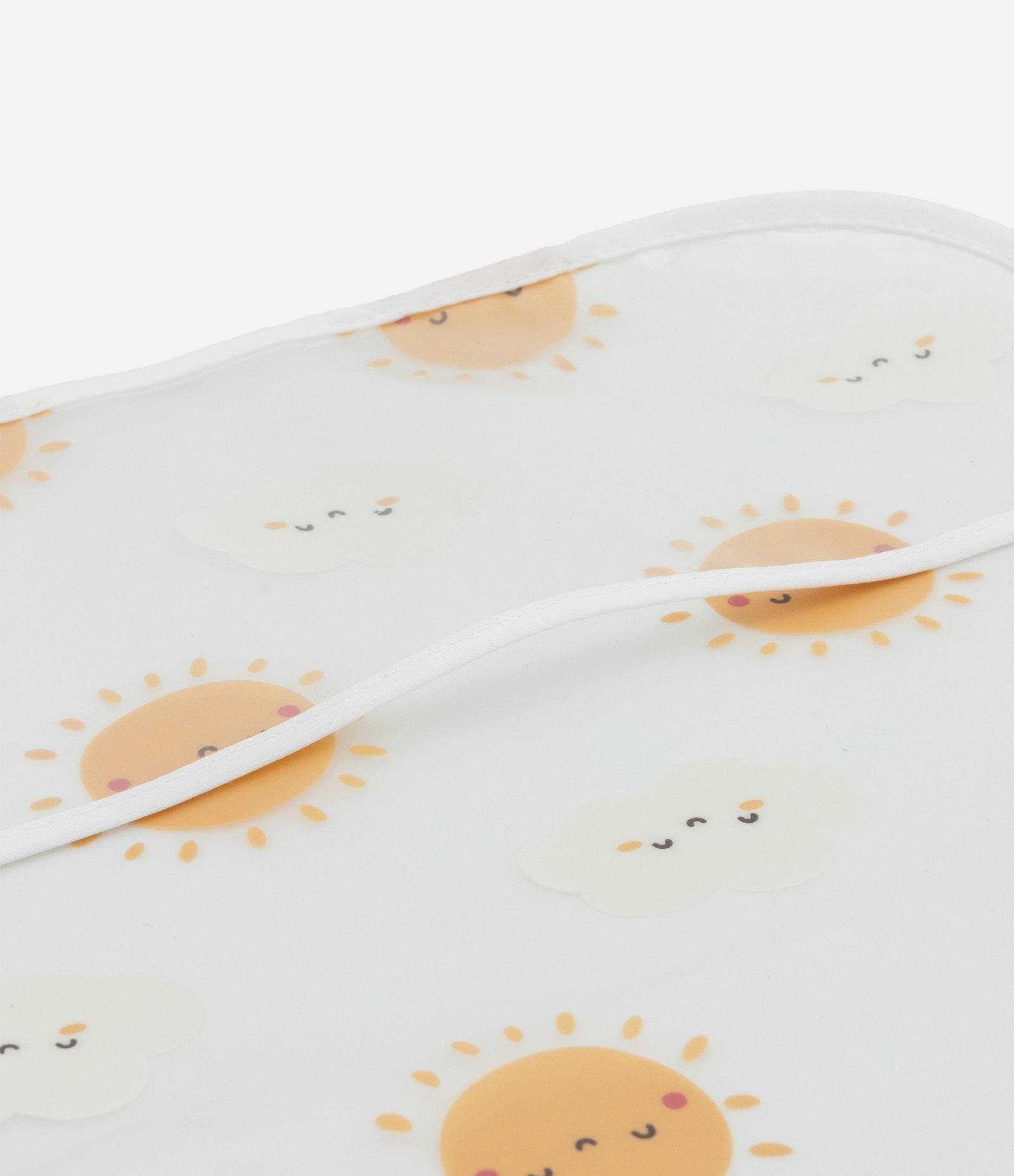 Babador Infantil com Bolso e Estampa de Sol e Nuvens - Tam Único Amarelo 3