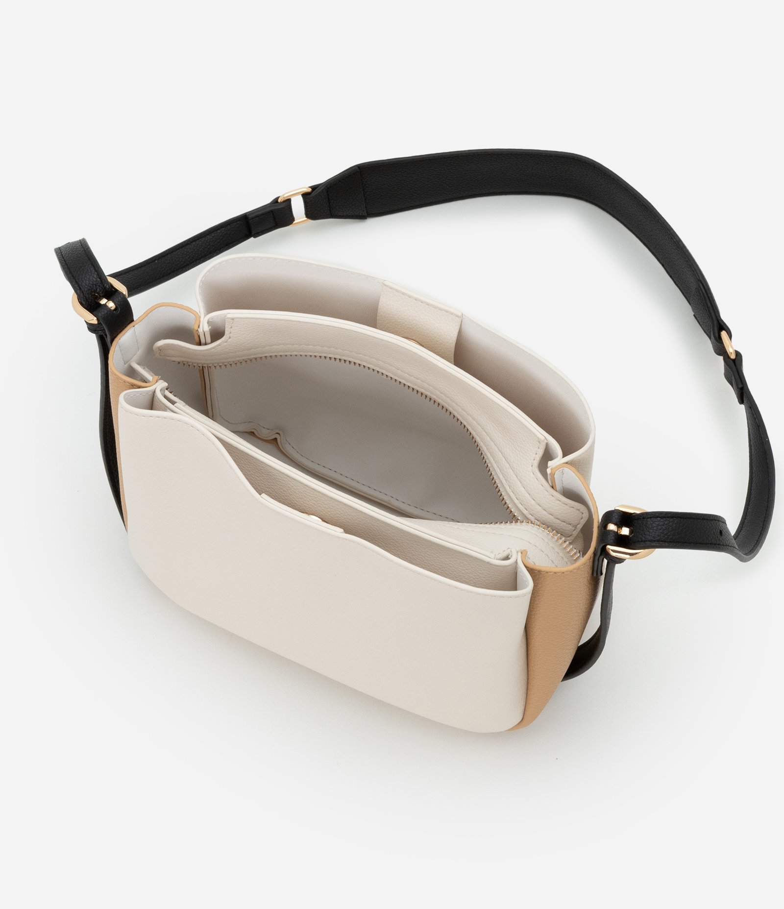 Bolsa Bucket Pequena com Contraste de Cores Off White 6