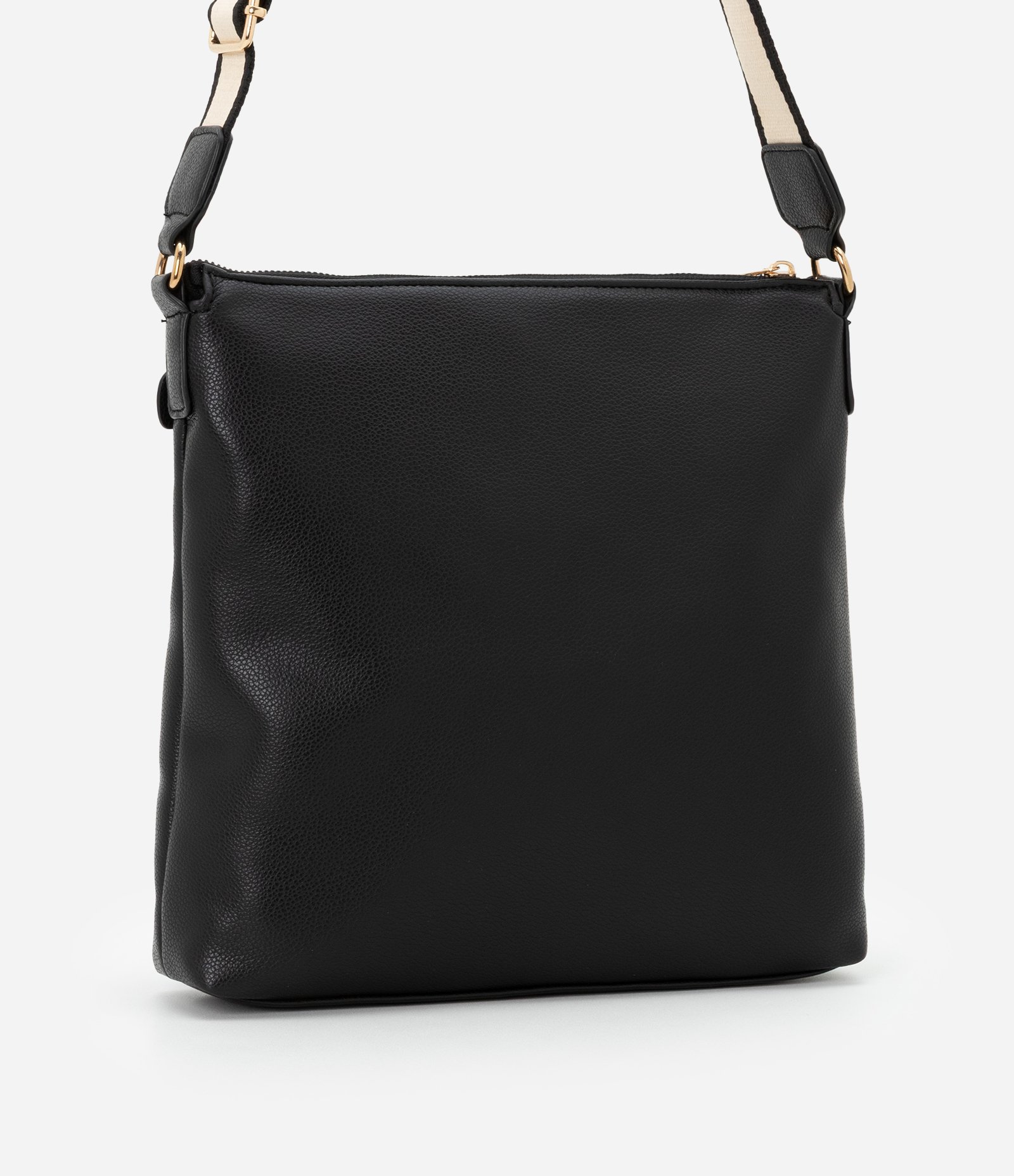 Bolsa Postman Média com Bolso Frontal e Alça em Gorgorão Preto 4