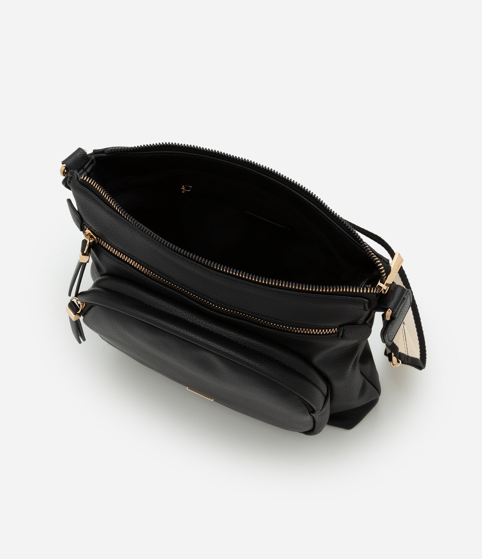 Bolsa Postman Média com Bolso Frontal e Alça em Gorgorão Preto 7