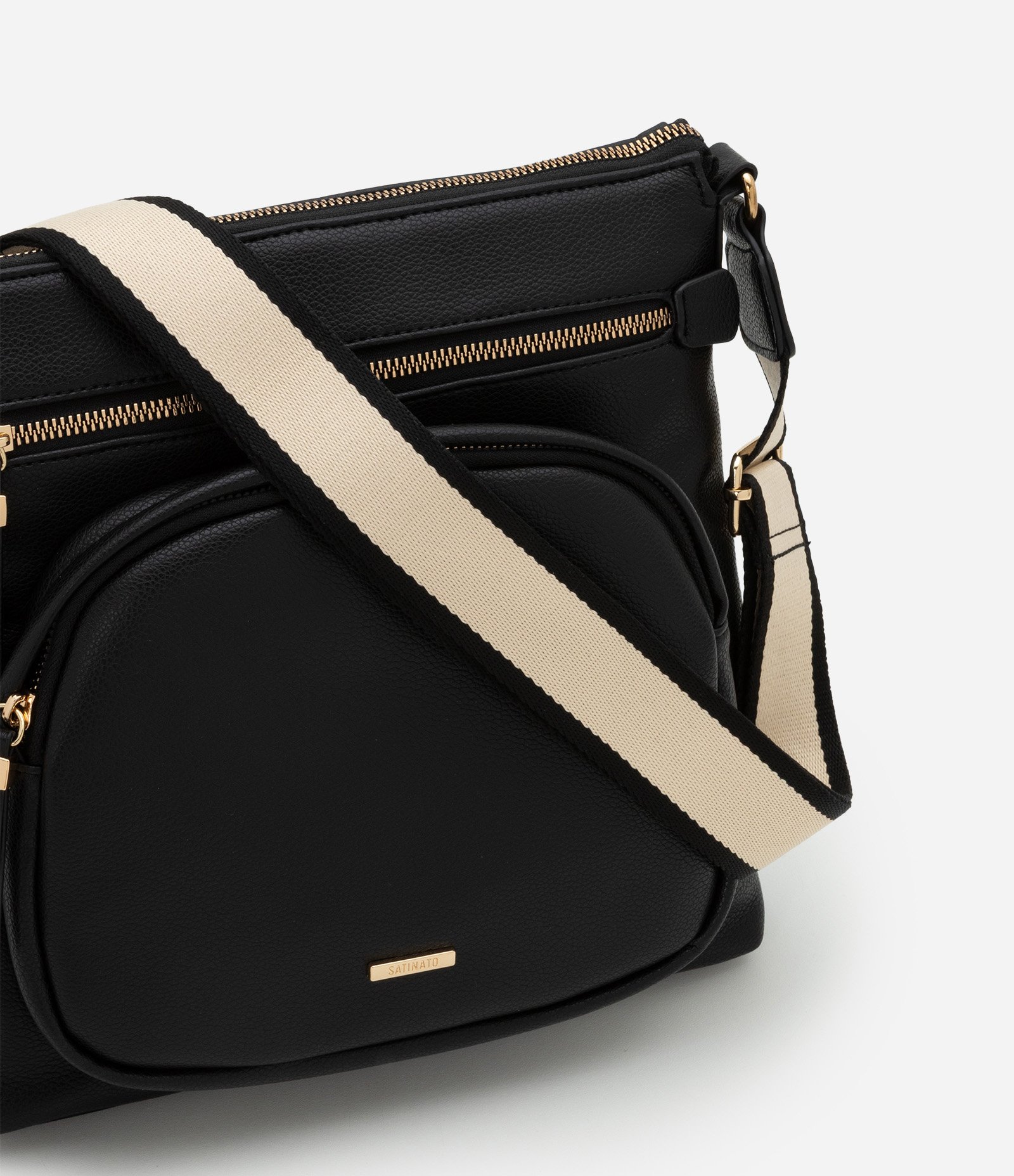 Bolsa Postman Média com Bolso Frontal e Alça em Gorgorão Preto 8