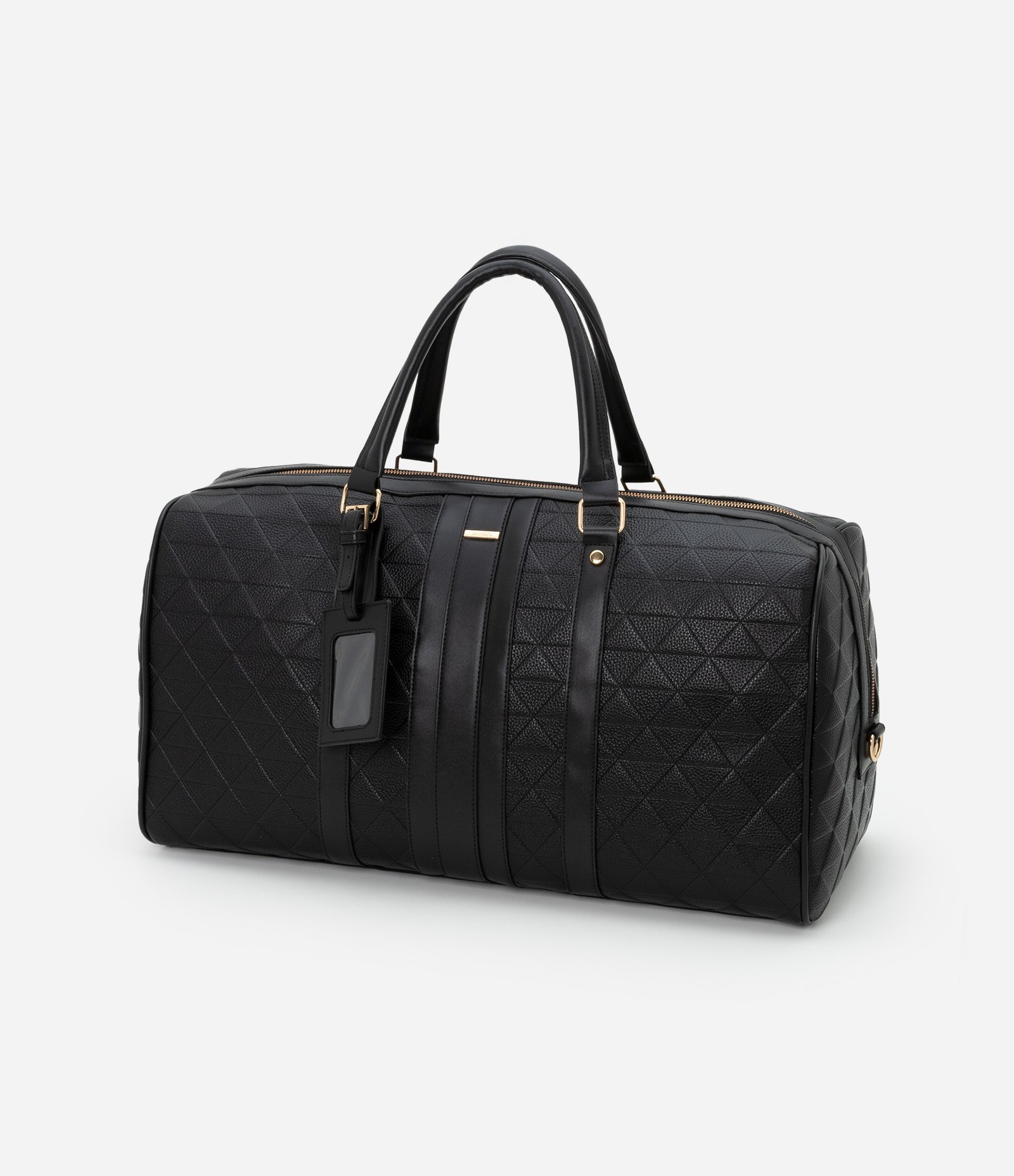 Bolsa Mala Grande com Textura Embossed e Alça de Gorgorão Preto 8