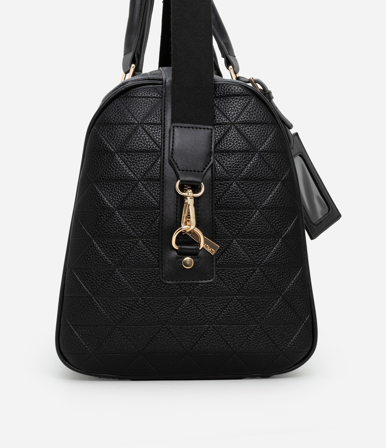 Bolsa Mala Grande com Textura Embossed e Alça de Gorgorão Preto 2