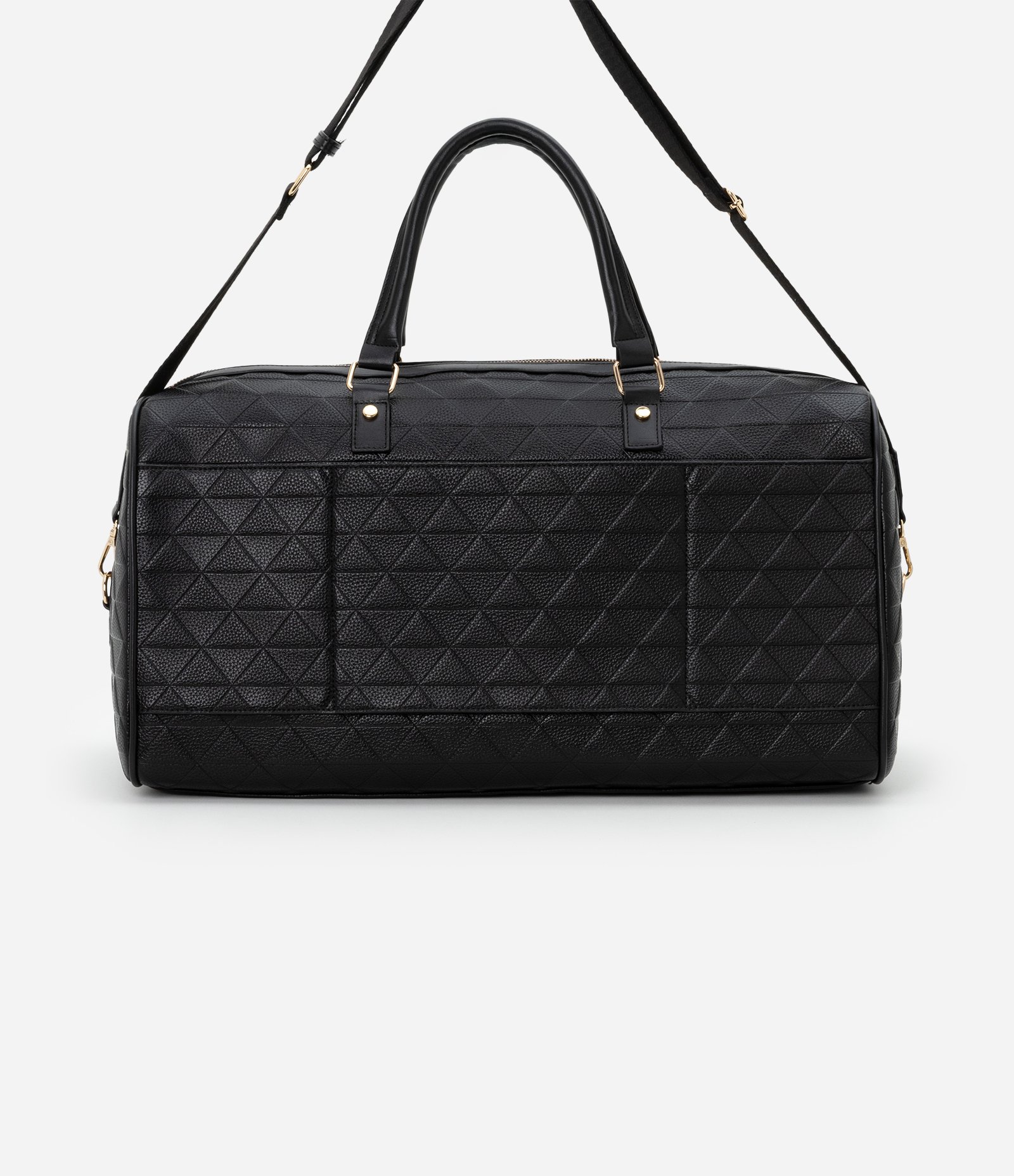 Bolsa Mala Grande com Textura Embossed e Alça de Gorgorão Preto 3