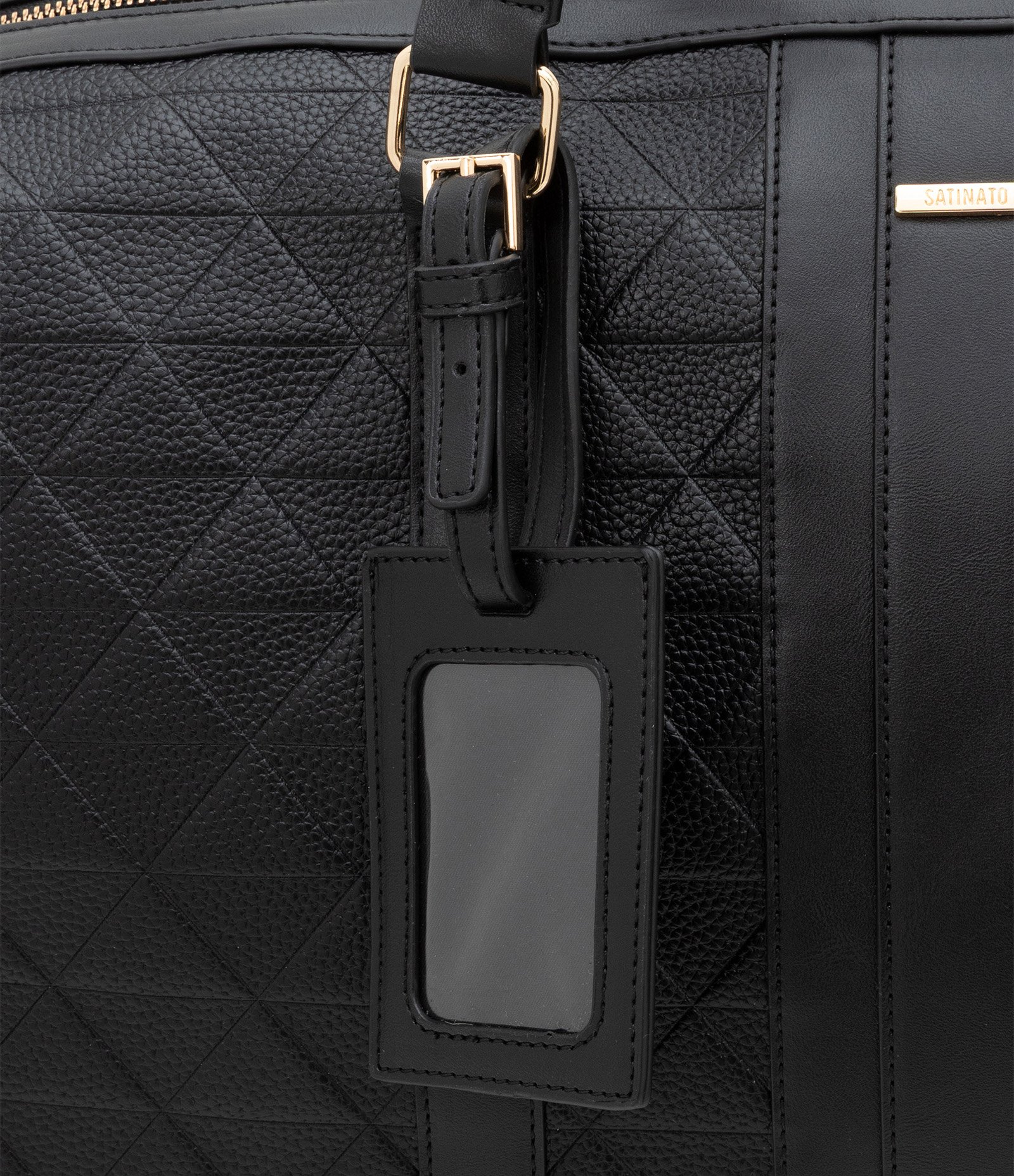 Bolsa Mala Grande com Textura Embossed e Alça de Gorgorão Preto 6