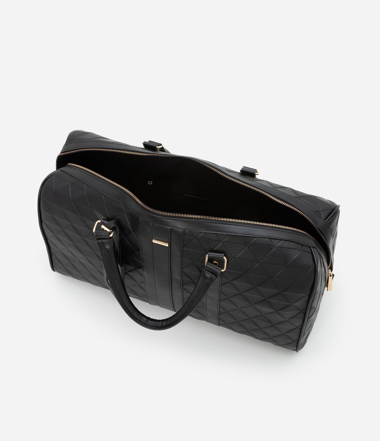 Bolsa Mala Grande com Textura Embossed e Alça de Gorgorão Preto 7