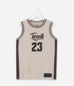 Regata Esportiva Infantil com Estampa Basquete Toronto - Tam 5 a 14 Anos