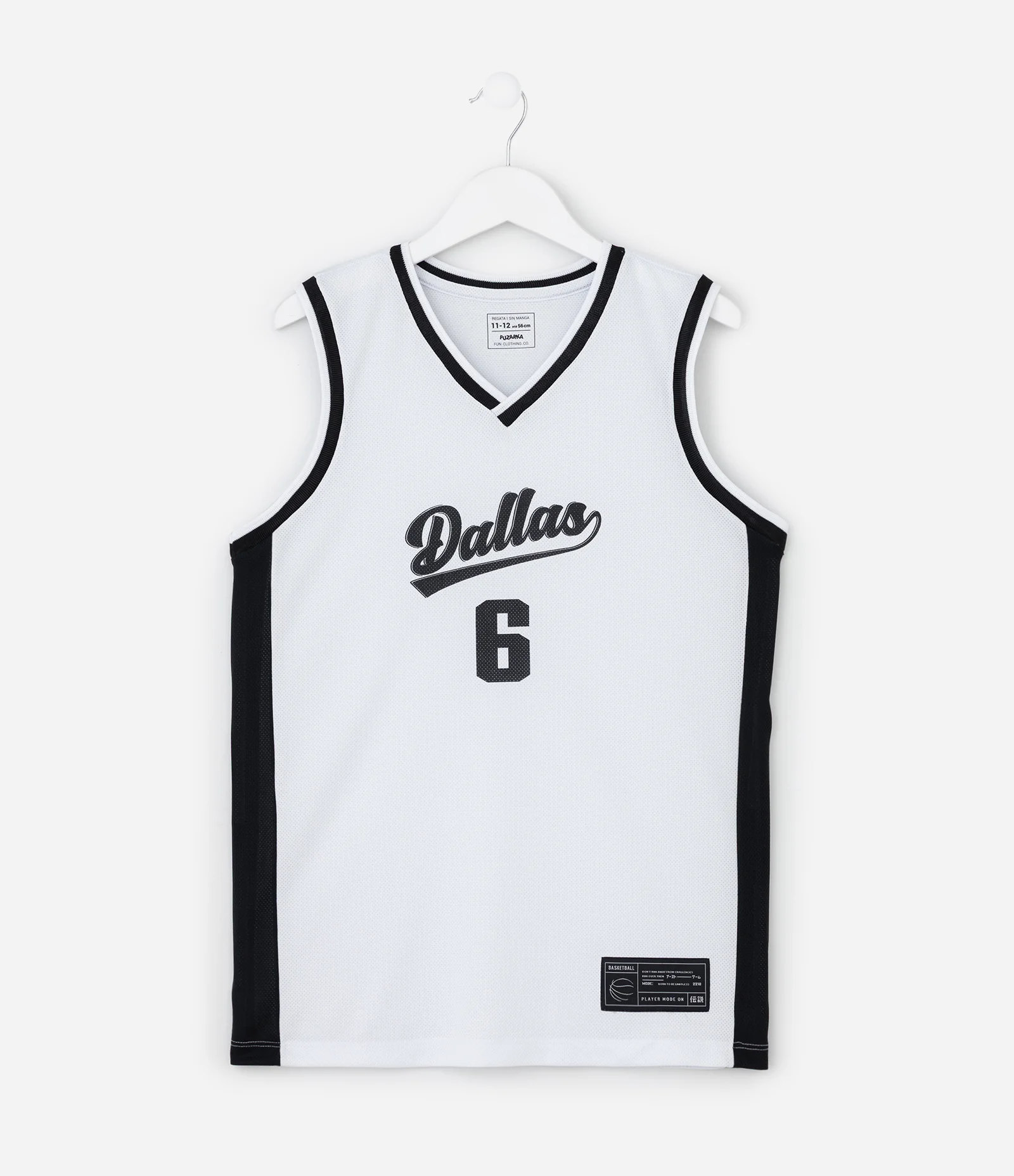 Regata Esportiva Infantil com Estampa Dallas 6 - Tam 5 a 14 Anos Branco 1