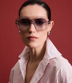 Óculos de Sol Aviador Translúcido com Lente Degrade